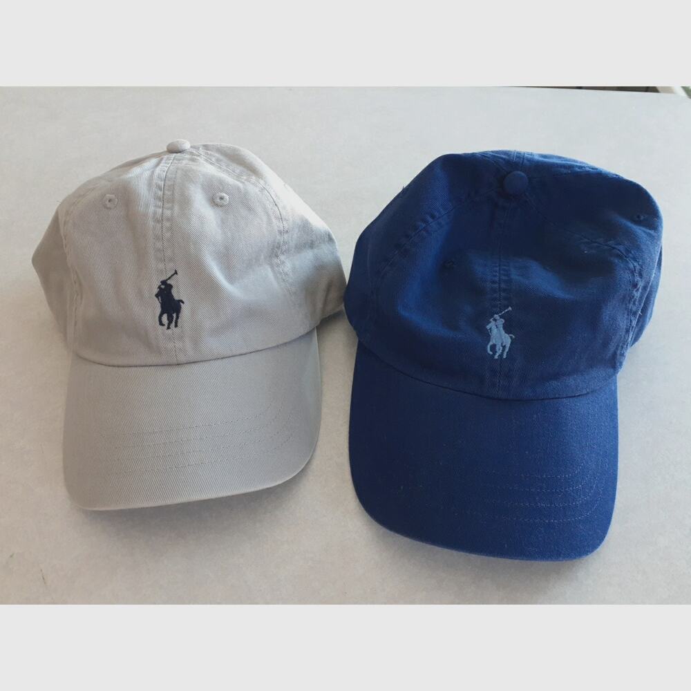Polo Ralph Lauren Hat Strapback Dad Cap Beige And Blue Lightweight One Size
